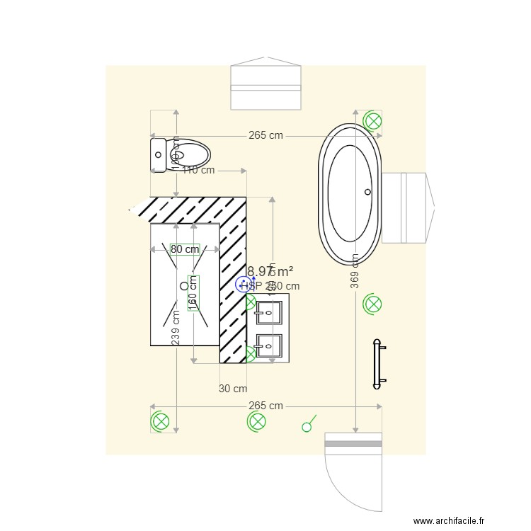 Salle de bain et WC. Plan de 0 pièce et 0 m2