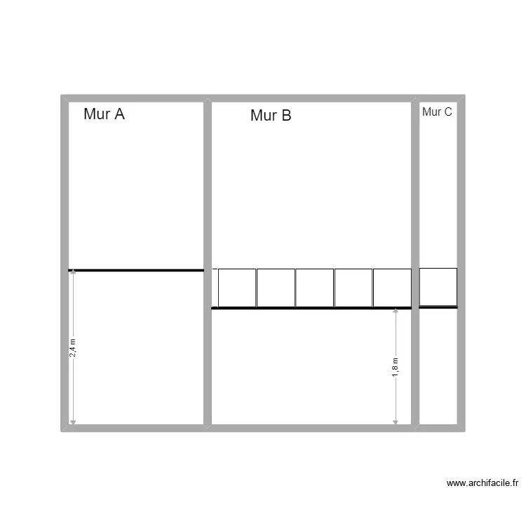 murs wc pour faience. Plan de 