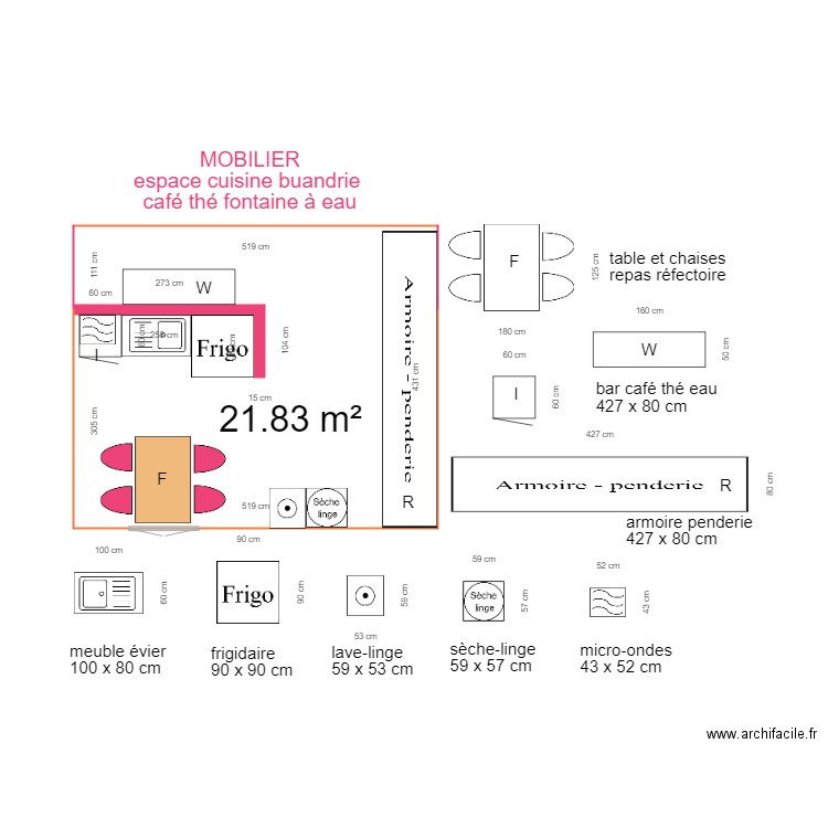 BACK UP ESPACE CUISINE BUANDRIE. Plan de 0 pièce et 0 m2