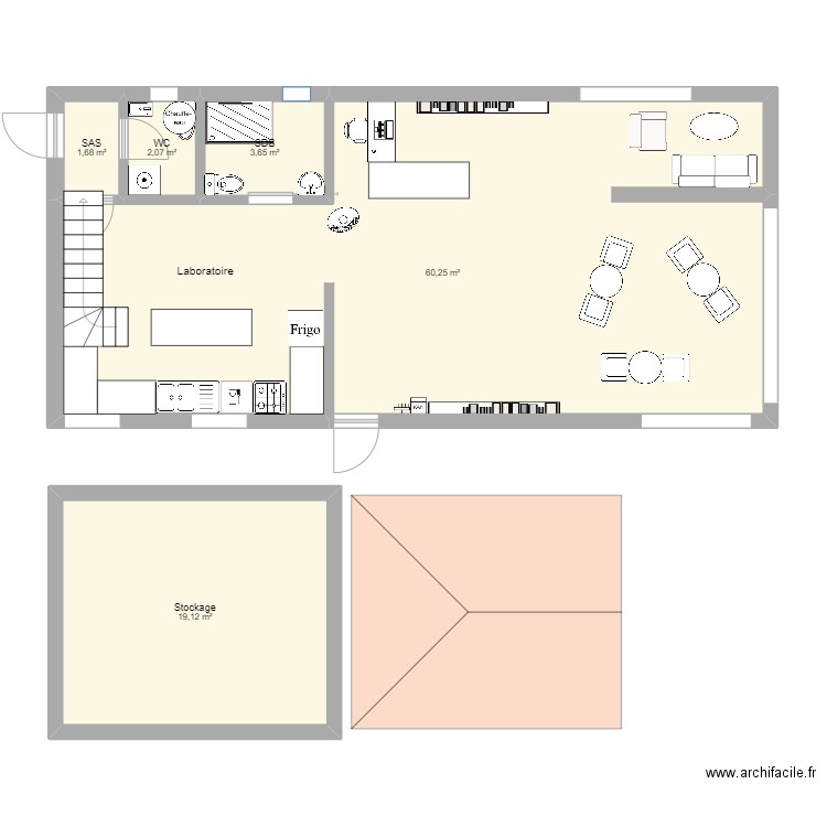 Boutique. Plan de 0 pièce et 0 m2