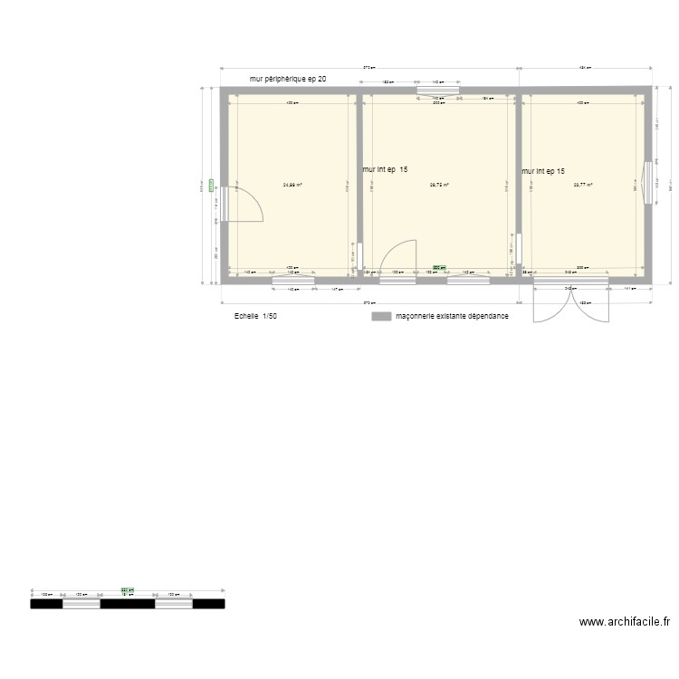  DÉPENDANCE ACTUELLE . Plan de 0 pièce et 0 m2