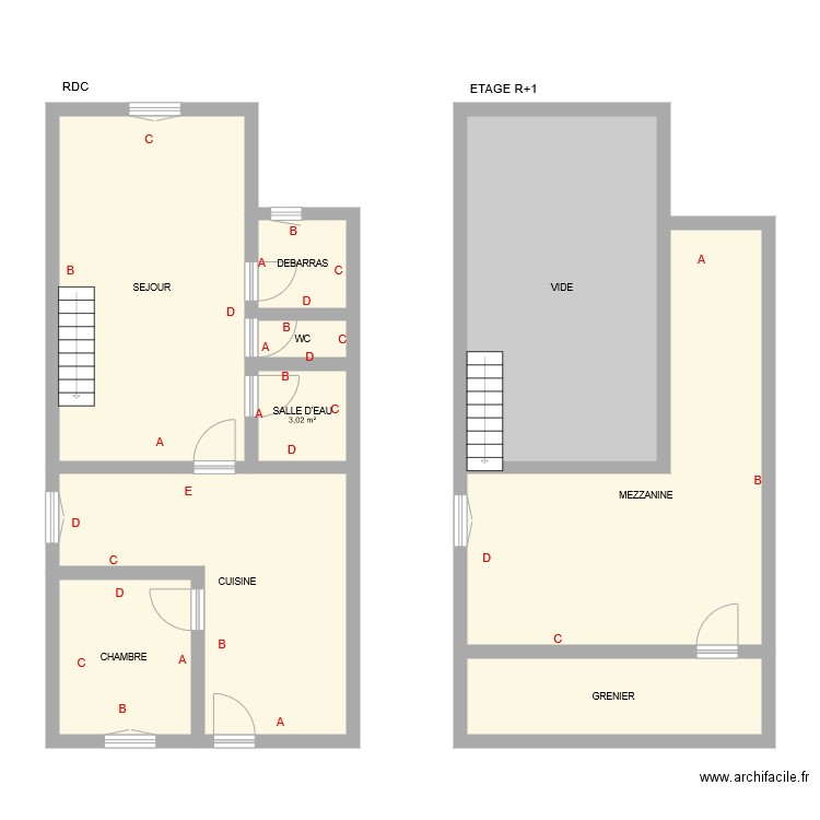 BARDIN. Plan de 9 pièces et 118 m2