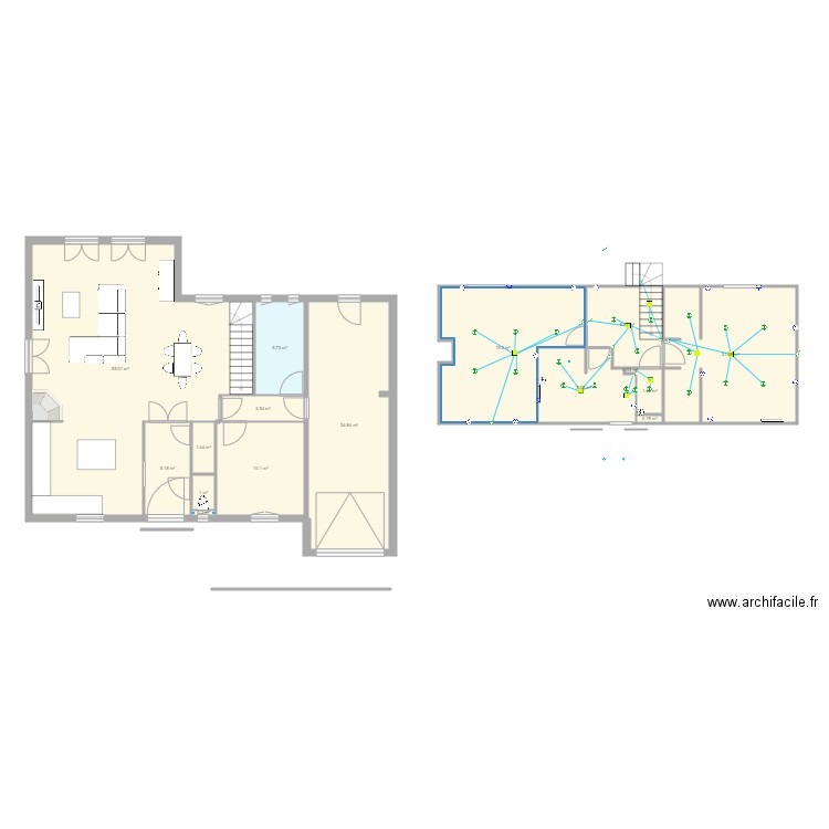 maison cotation elec eclairage. Plan de 0 pièce et 0 m2