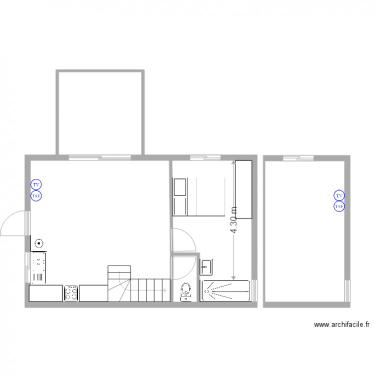 BUNGALOW DEFINITIF AVEC MESURE. Plan de 0 pièce et 0 m2