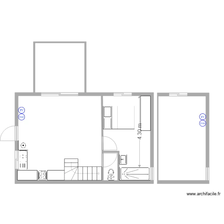 BUNGALOW DEFINITIF AVEC MESURE. Plan de 0 pièce et 0 m2 BUNGALOW DEFINITIF AVEC MESURE. Plan de 0 pièce et 0 m2