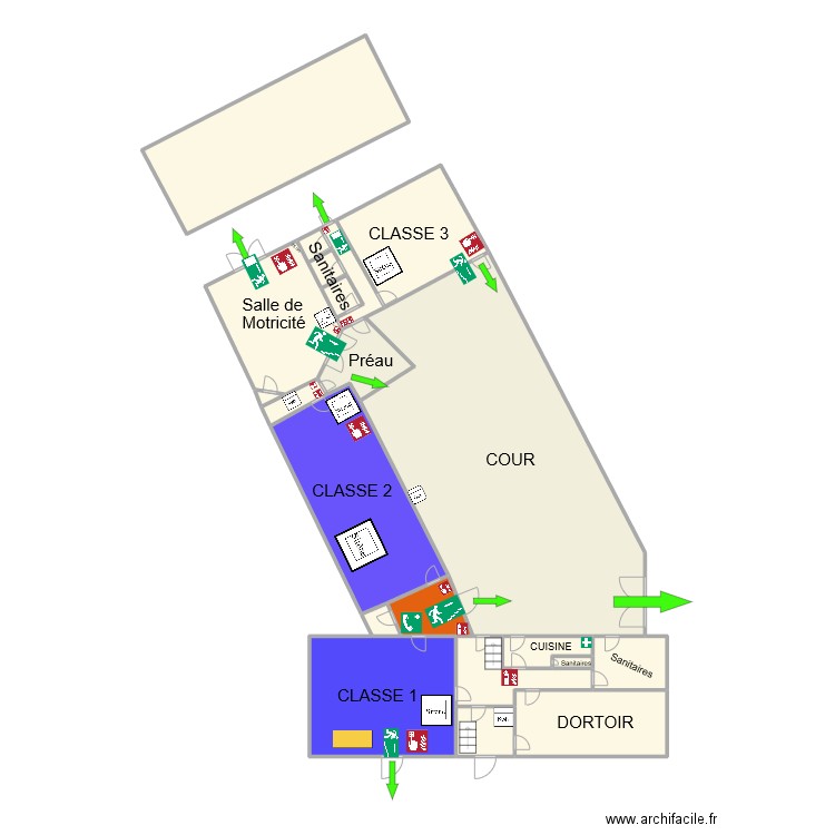 SMK maternelle. Plan de 19 pièces et 147 m2