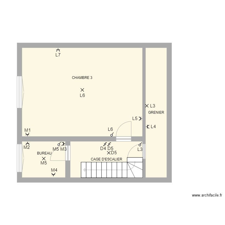 MARUIS 3 ème étages. Plan de 4 pièces et 47 m2