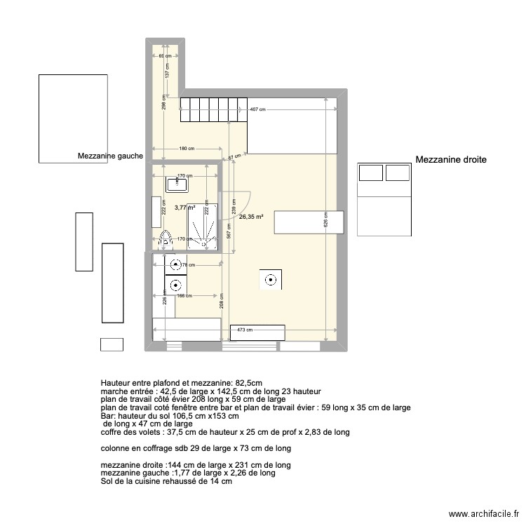 Excelsior 3. Plan de 2 pièces et 30 m2