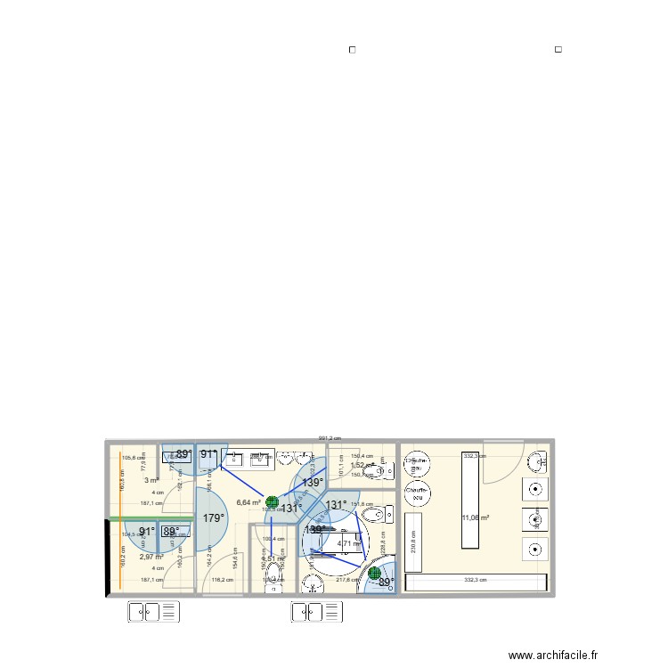 sanitaires. Plan de 0 pièce et 0 m2