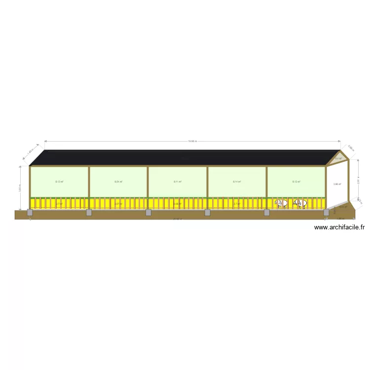 plan cote et toit. Plan de 