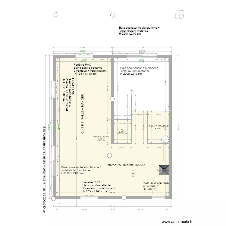 PLAN MESURE DE REL  APPARTEMENT GAUCHE 15/10. Plan de 