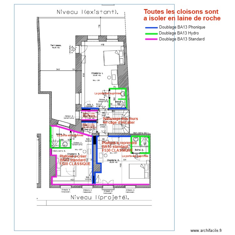 St MARTIN  Plan PLATRERIE niveau 1. Plan de 0 pièce et 0 m2