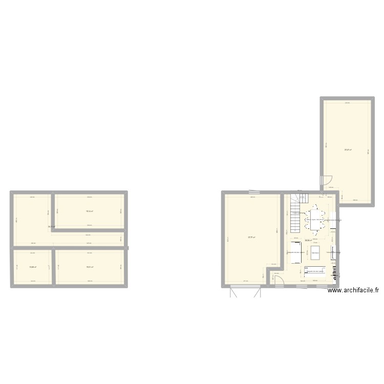 faubourg de bx 63. Plan de 7 pièces et 187 m2