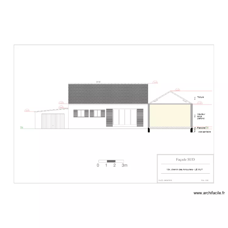 plan de coupe facade sud. Plan de 
