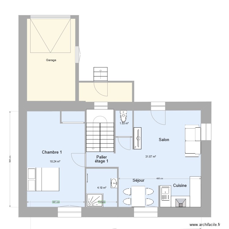 VitreNantes Etage 1 v7. Plan de 0 pièce et 0 m2