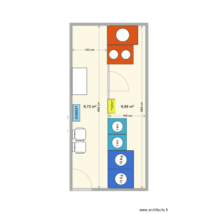 LOCAL HASPARREN. Plan de 2 pièces et 20 m2