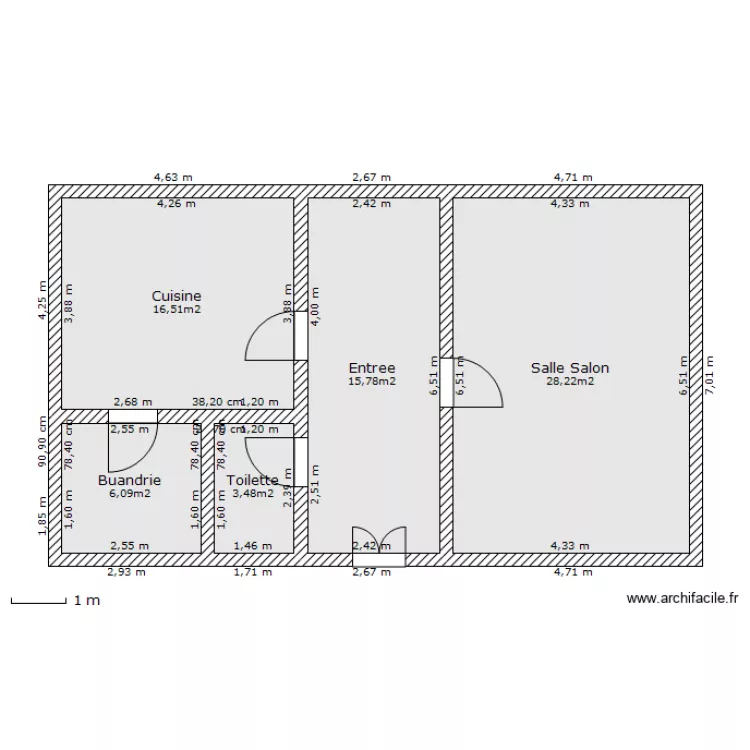 Maison de maitre. Plan de 