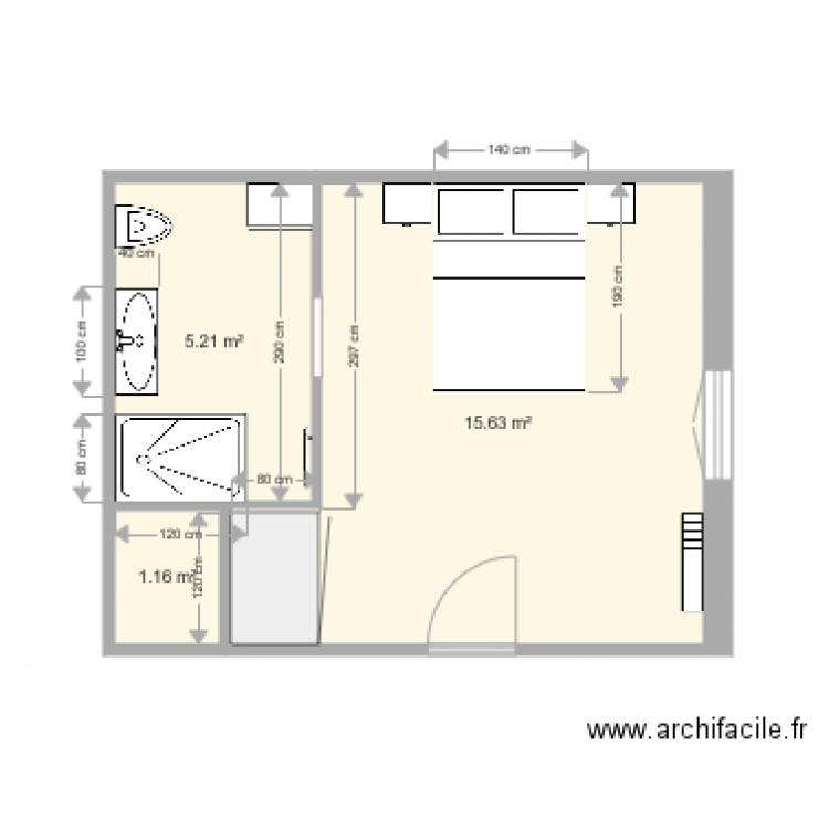 suite parentale. Plan de 0 pièce et 0 m2