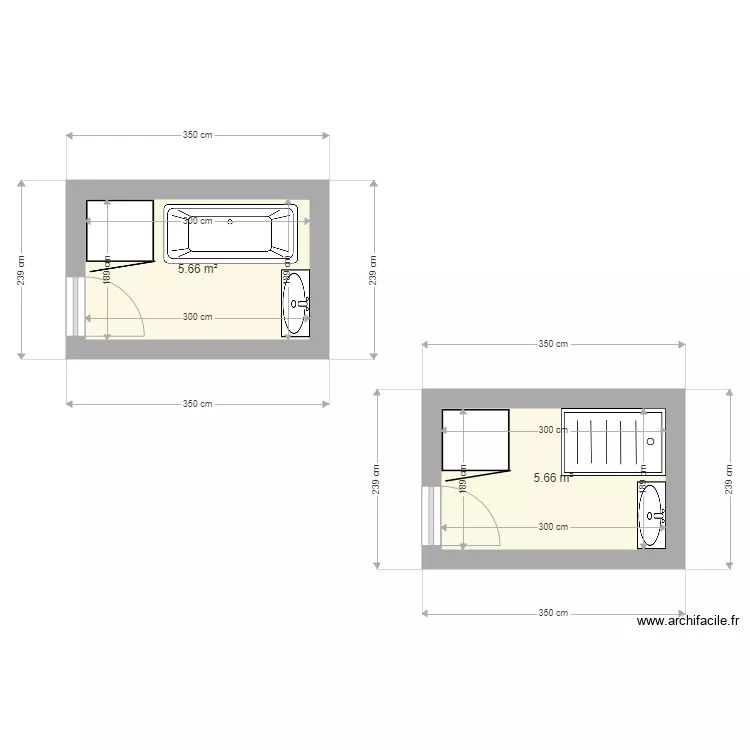 SALLE DE BAIN. Plan de 