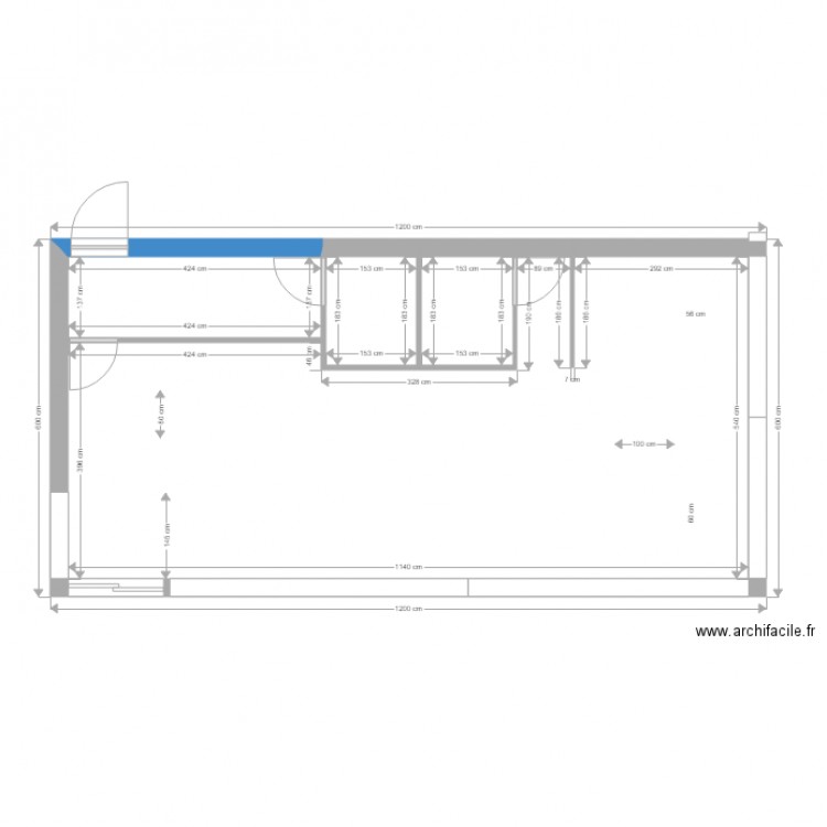 Buzy cotations Aménagement V1. Plan de 4 pièces et 61 m2