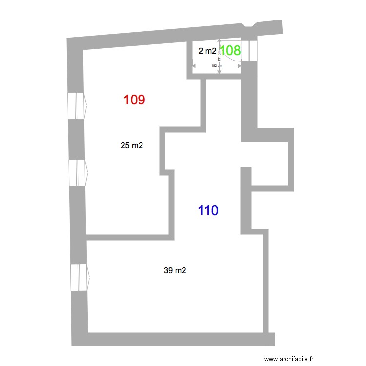 Palais Gallia 2ème étage lots 108 à 110 cotations. Plan de 0 pièce et 0 m2