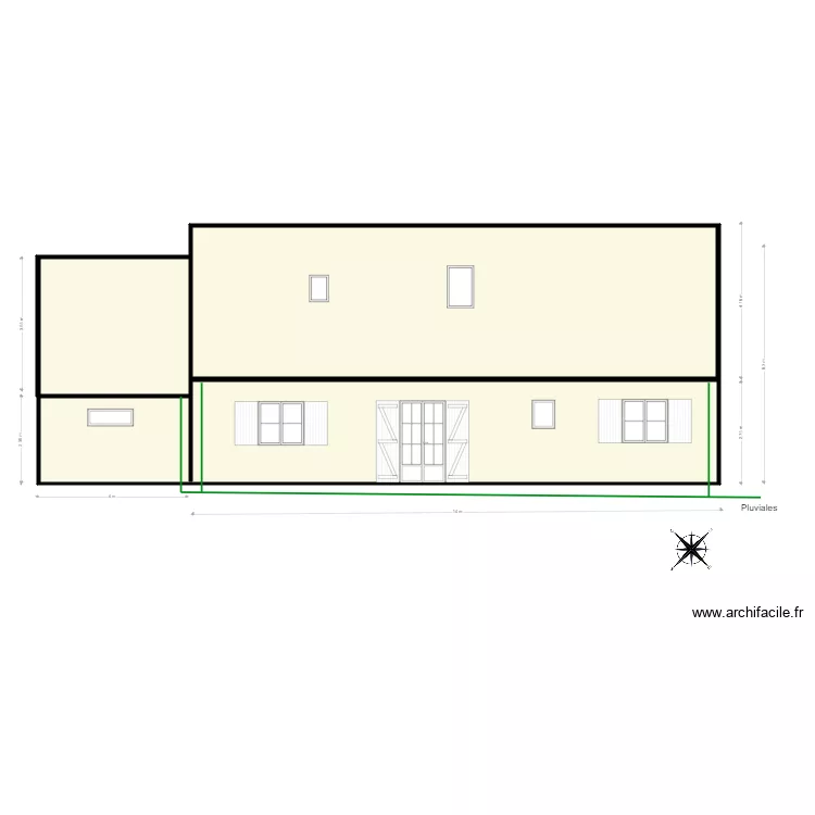 Façade Sud Est Existant. Plan de Façade Sud Est Existant. Plan de
