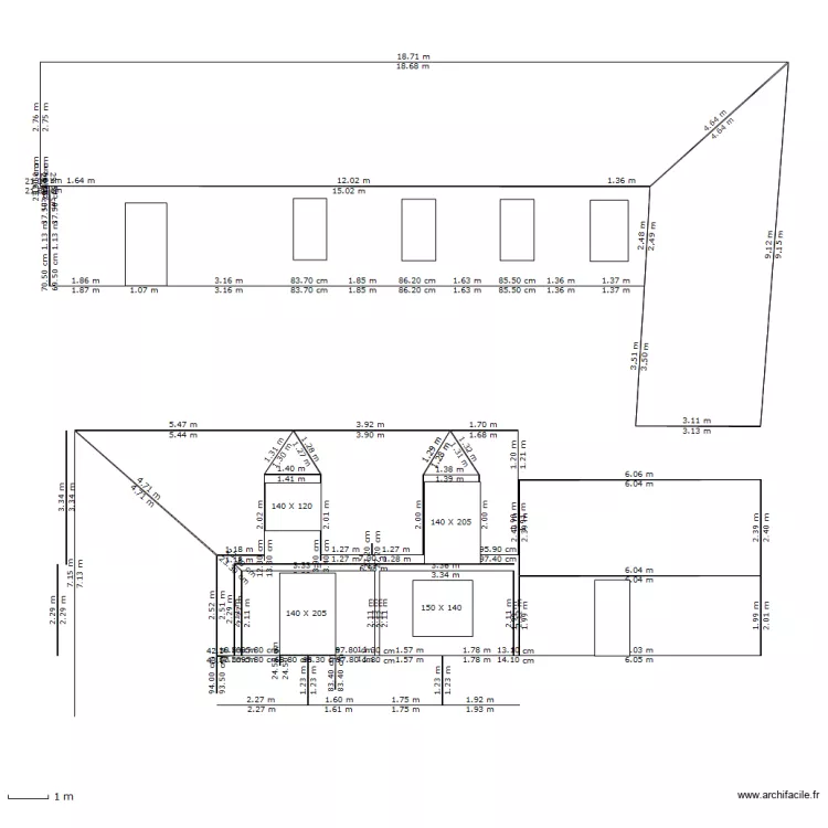 facade agrandissement. Plan de 