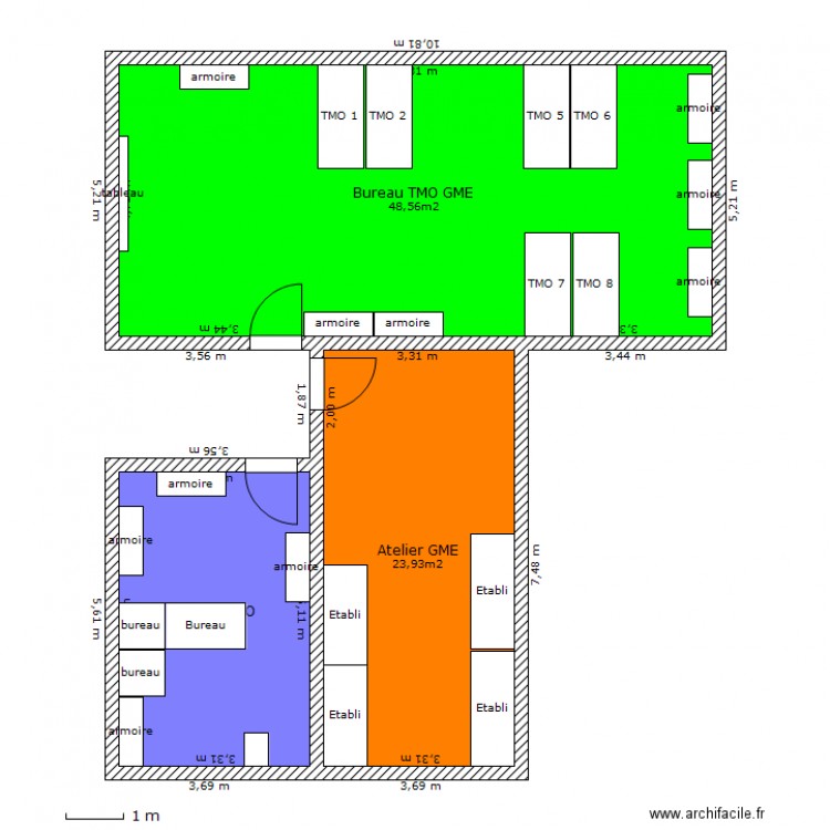 Mes bureaux étage GME new2. Plan de 0 pièce et 0 m2