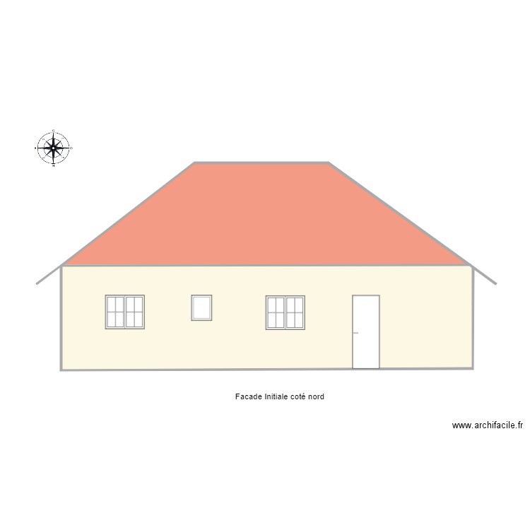 Facade initiale cote nord. Plan de 0 pièce et 0 m2