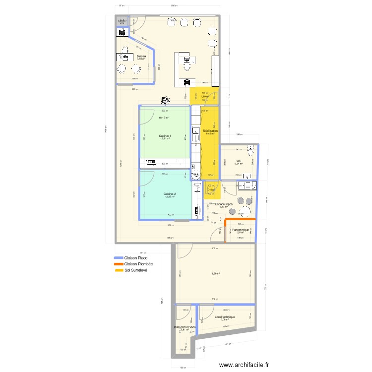 R Dinicica 2. Plan de 14 pièces et 137 m2