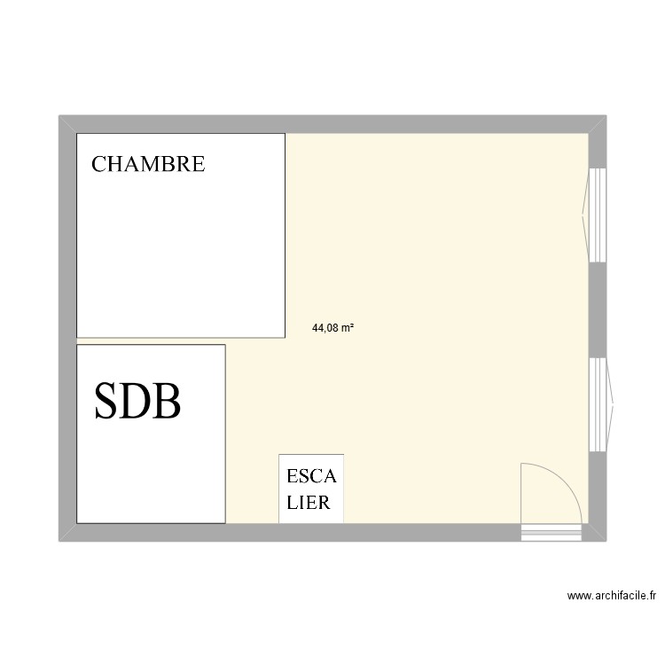 PROJET MAISON. Plan de 1 pièce et 44 m2