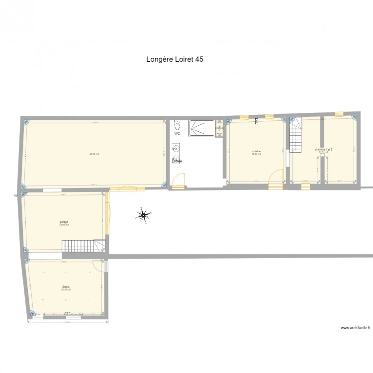 longère. Plan de 0 pièce et 0 m2