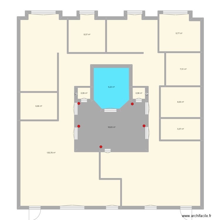 276 PRADO. Plan de 11 pièces et 212 m2