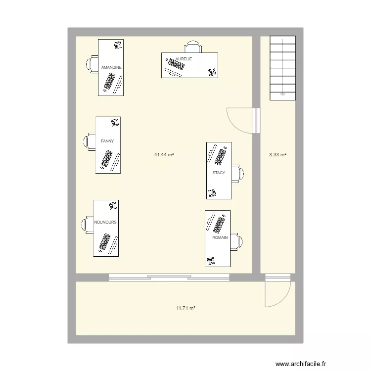 BUREAU ASSOCIE SHOWROOM. Plan de 