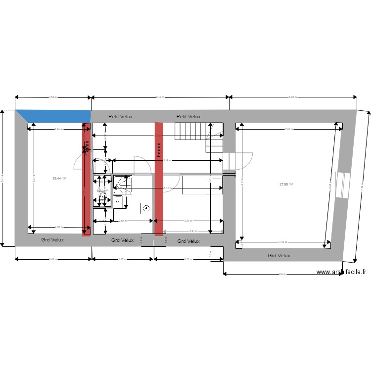 ICTUS2 étage SdB aménagement. Plan de 0 pièce et 0 m2