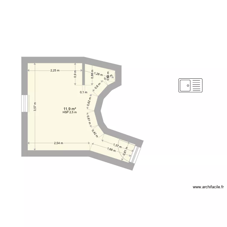 Appart non meubl&eacute;. Plan de 