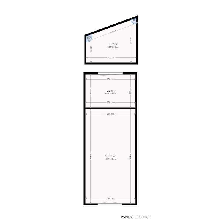 D HOUTAUD SDB ETAGE. Plan de 0 pièce et 0 m2