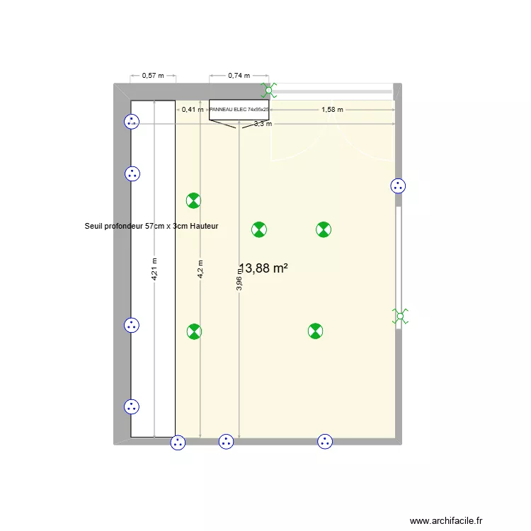 CUISINE. Plan de 1  et 14 m²