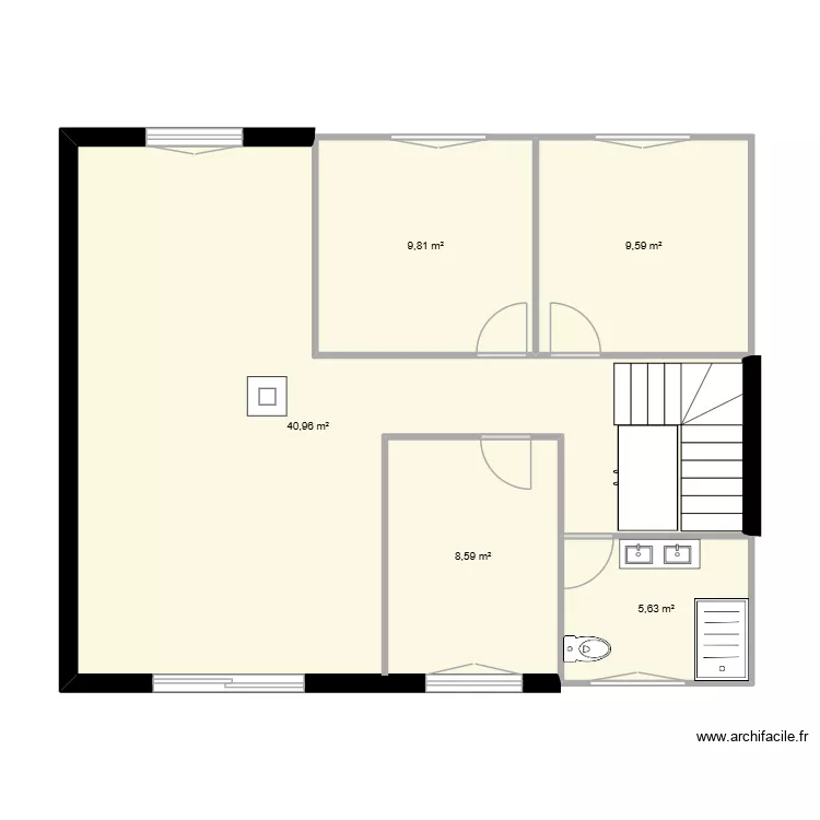 Plan étage V1. Plan de 5 Pièces et 75 m² Plan étage V1. Plan de 5 Pièces et 75 m²