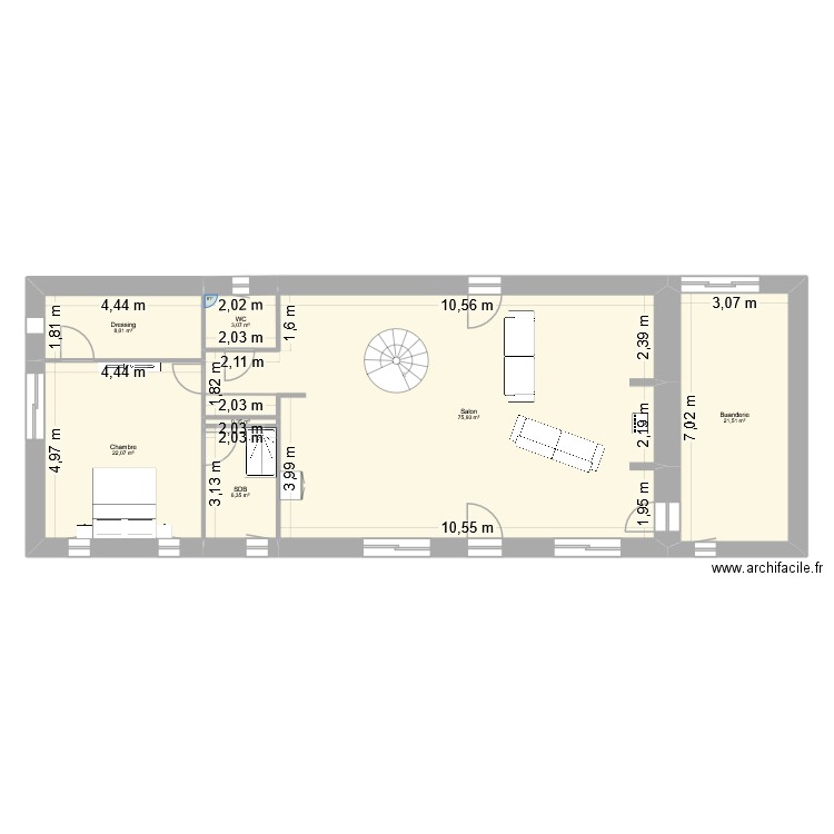 christophe_cuisine. Plan de 7 pièces et 137 m2