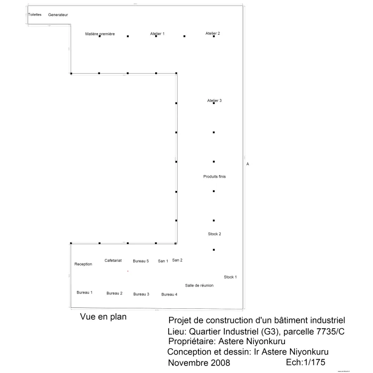 Surface batie. Plan de 