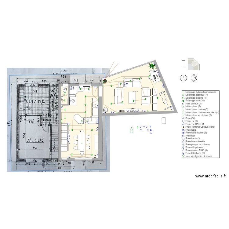 Manu House 2. Plan de 9 pièces et 120 m2