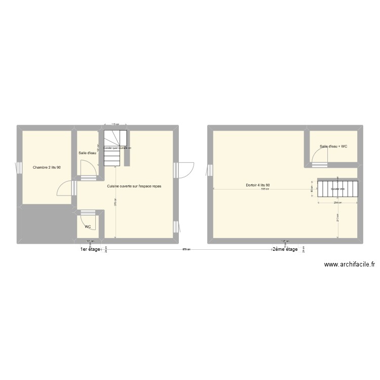 gr3103. Plan de 7 pièces et 78 m2