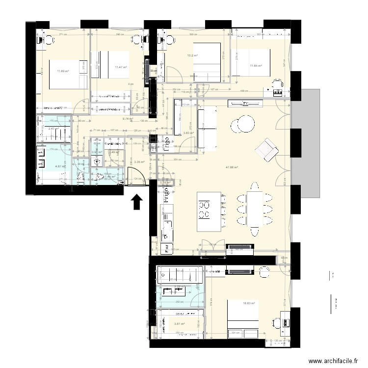 29 crs FR v12. Plan de 21 pièces et 148 m2