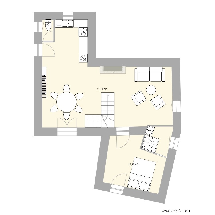 étage Dantras modifié. Plan de 0 pièce et 0 m2