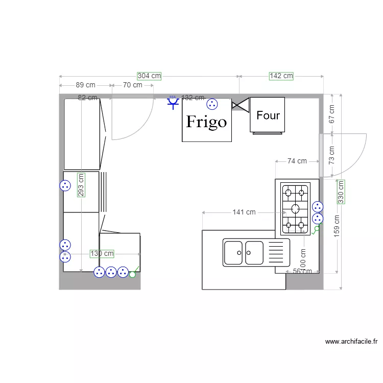 cuisine1 3 avec plaque 90. Plan de cuisine1 3 avec plaque 90. Plan de
