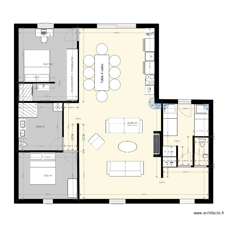 Audresselles 2. Plan de 4 pièces et 106 m2