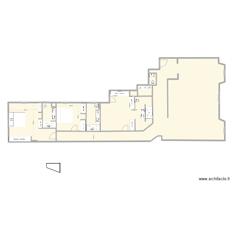 hermosilla 4 opciopn 5. Plan de 1 pièce et 173 m2