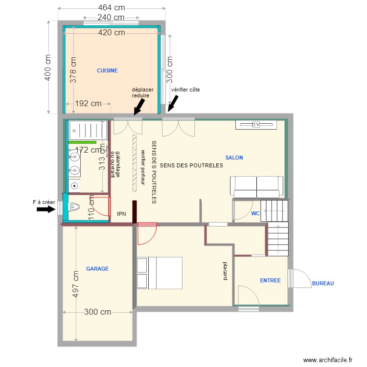 ARTIGUES rdc projet. Plan de 0 pièce et 0 m2