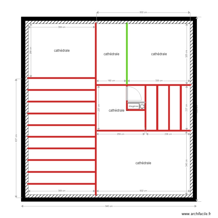 plafonds étage avec placard conduit. Plan de 0 pièce et 0 m2